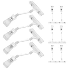 Flexible Rotatable Price Clips Clear Plastic For Retail 10pcs
