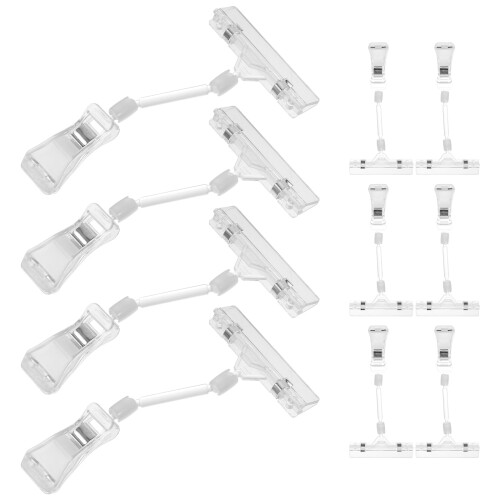Flexible Rotatable Price Clips Clear Plastic For Retail 10pcs