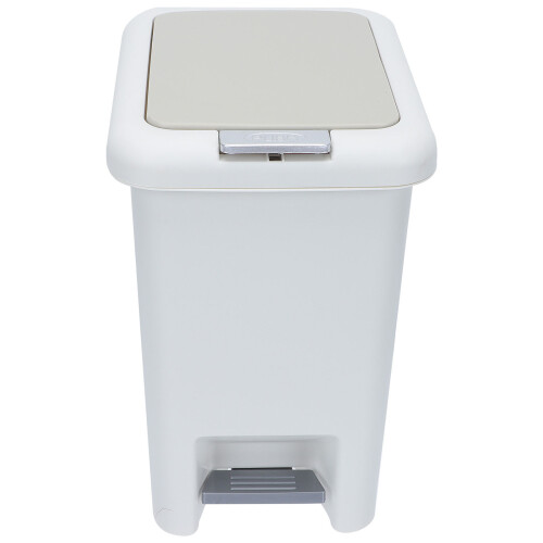 Raindrops Small Trash Can Garbage Bucket Plastic Gray-White 1pack