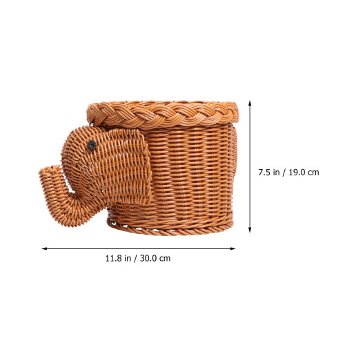 Elephant Shape Wicker Vegetable Storage Basket 1