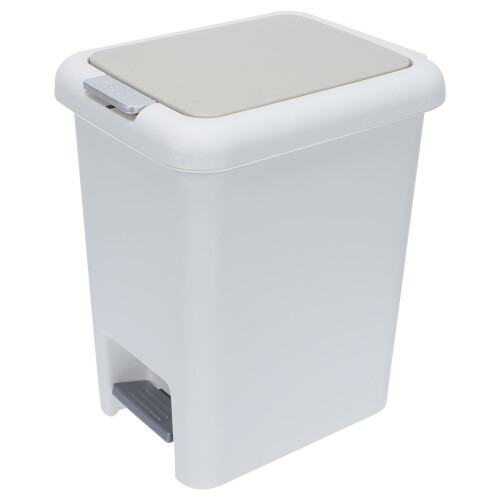 Raindrops Small Trash Can Garbage Bucket Plastic Gray-White 1pack 2