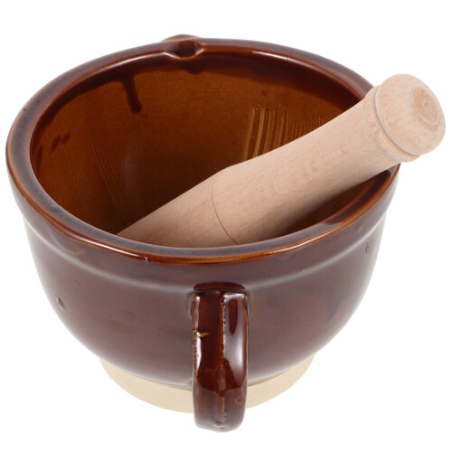 1 Set Wood Hand Grinder Pestle Professional Chefs 2