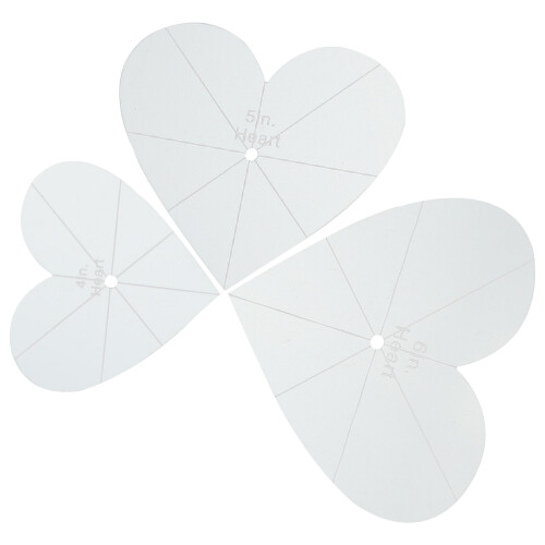 3 Pcs Patchwork Ruler Heart Stencil Large Stencils Tools Grey