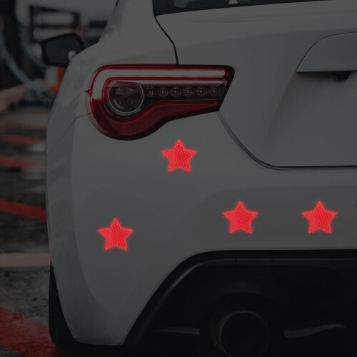 Collision Warning Red Reflective Stickers 10pack 2