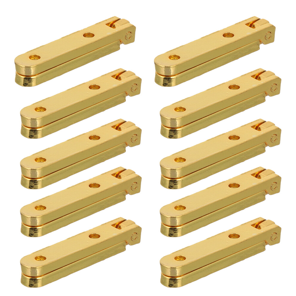 10 Pcs Small Box Hinges Jewellery Hardware Vintage Half-Surface Chest 3171599075544