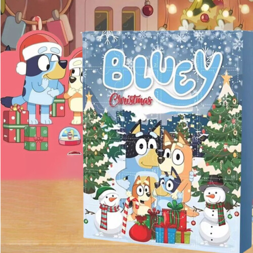 Julkalender Bluey-leksaker, juldockor och nedräkningskalender – barnpresenter