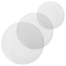 Round Cake Base White Transparent 3pcs 9.8x9.8x0.08in