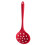Silicone Slotted Strainer Skimmer Long Handle Red 1pcs 6