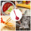 Silicone Slotted Strainer Skimmer Long Handle Red 1pcs 7
