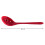 Silicone Slotted Strainer Skimmer Long Handle Red 1pcs 2