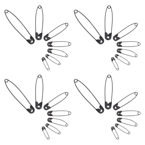 Raindrops Safety Pins Black 5.5in Apparel Pin 350pcs