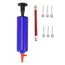 Blue Basketball Ball Pump with Flexible Hose and Needle Adapter