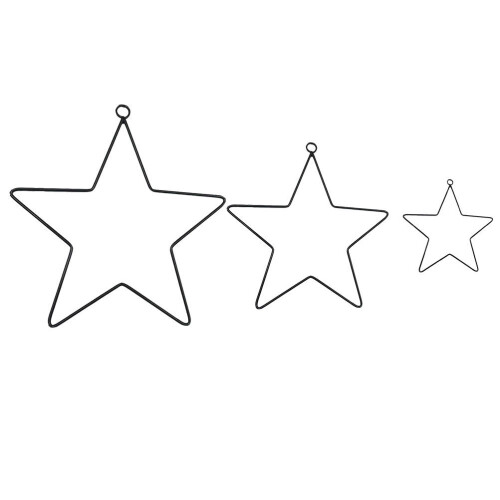 3 Pcs Star Wreath Frame Wire Pentagram Iron Circle Child
