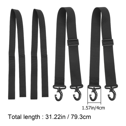 Ski Boot Sling 4pcs Black Easy Fixing Adjustable 1