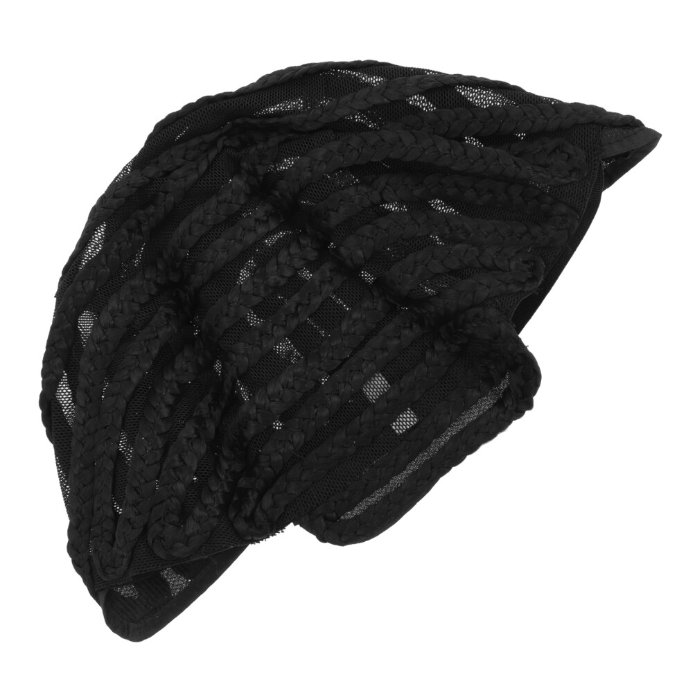 Vaguelly Unisex Black Braided Wig Caps 1Pcs 5.9X5.9in
