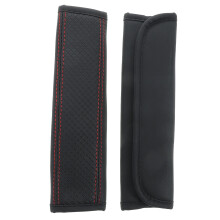 2Pcs Black PU Car Strap Pads Safety Belt Covers for Women Comfort