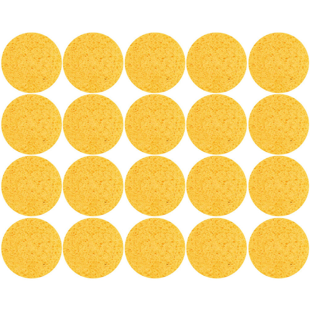 Ohphcall Yellow Cellulose Sponge 20Pcs 2.36X2.36x0.20in