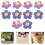 Small Flower Appliques Brooch Multi 10pcs 6