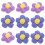 Small Flower Appliques Brooch Multi 10pcs 3
