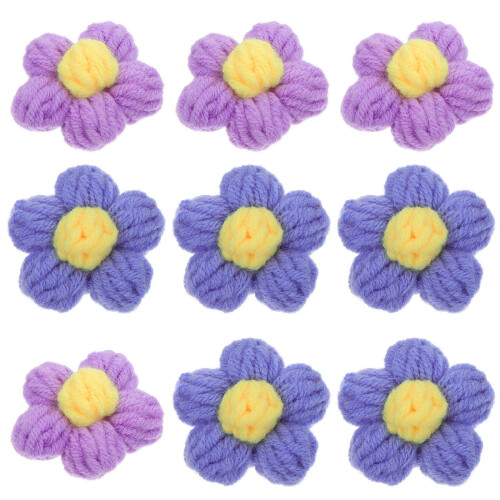 Small Flower Appliques Brooch Multi 10pcs 2