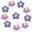 Small Flower Appliques Brooch Multi 10pcs 2