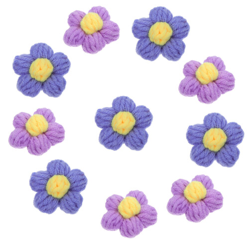 Small Flower Appliques Brooch Multi 10pcs 1