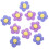 Small Flower Appliques Brooch Multi 10pcs 1