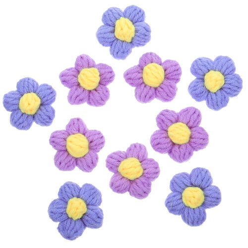 Small Flower Appliques Brooch Multi 10pcs