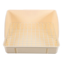 Plastic Bunny Container Litter Box White Plastic 1set