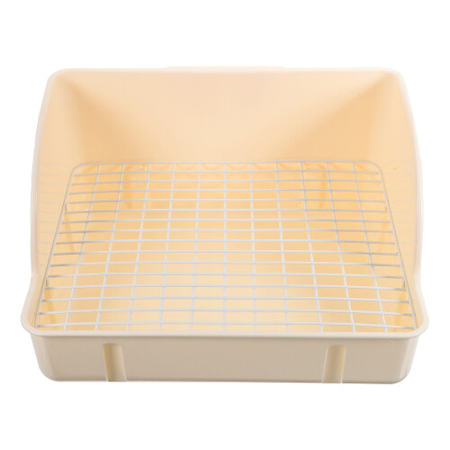 Plastic Bunny Container Litter Box White Plastic 1set