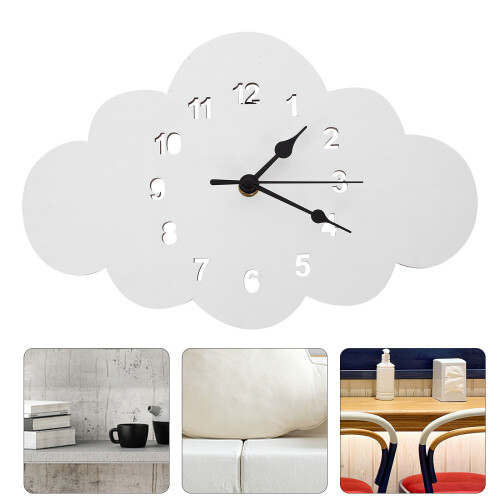 Wall Clock For Kitchen 1pack Silent White Wooden 2