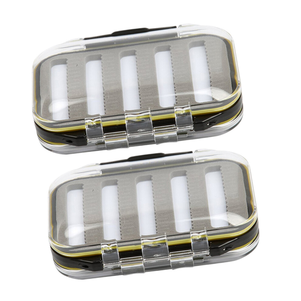 Photos - Climbing Gear 2Pcs Waterproof Fly Box Black with Non-Slip Grip and Secure Lock