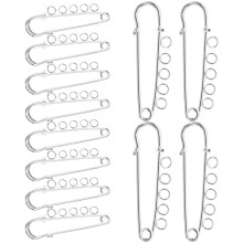 10 Pcs 5 Hole Safety Pin Jewellery Clothing Pins Big Head Alloy Miss