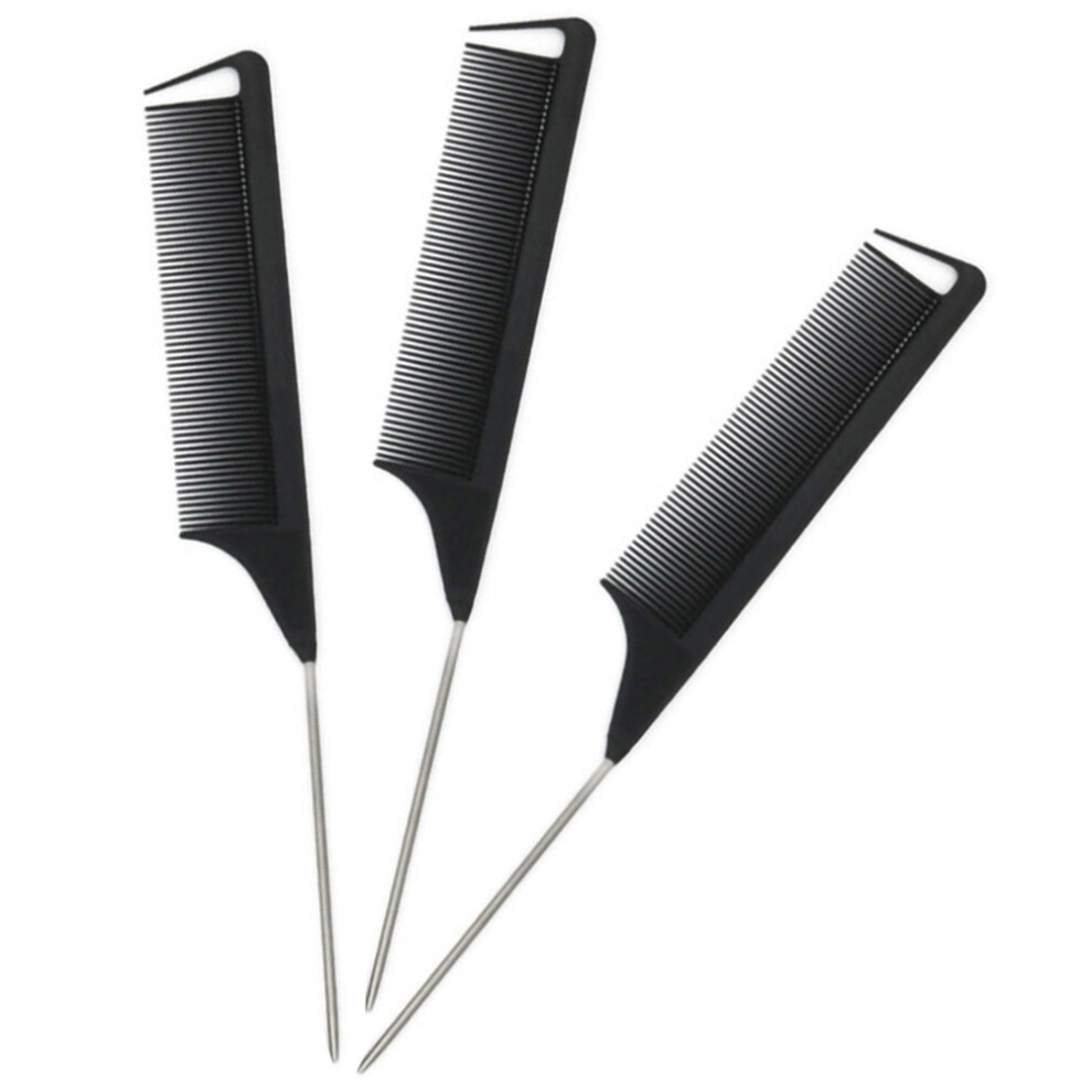 Ohphcall Unisex Black Rat Tail Comb For Women Rat Tail Combs Plastic 1 Set