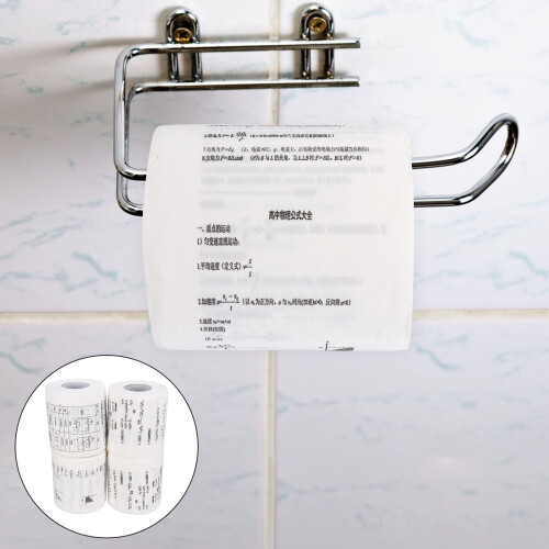 4 Rolls Novelty Toilet Paper Chemical Physics Formula Pattern Tissue 1
