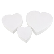 3pcs heart shaped foam cake models for decorating and diy practice