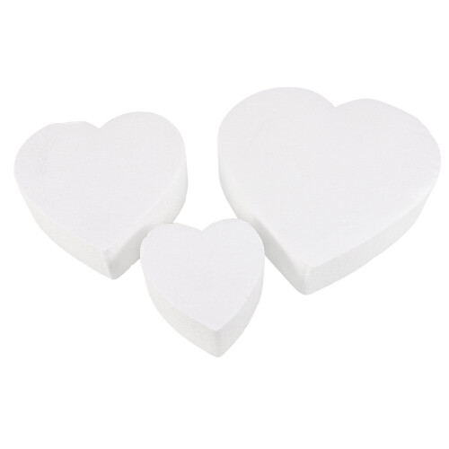 3pcs heart shaped foam cake models for decorating and diy practice