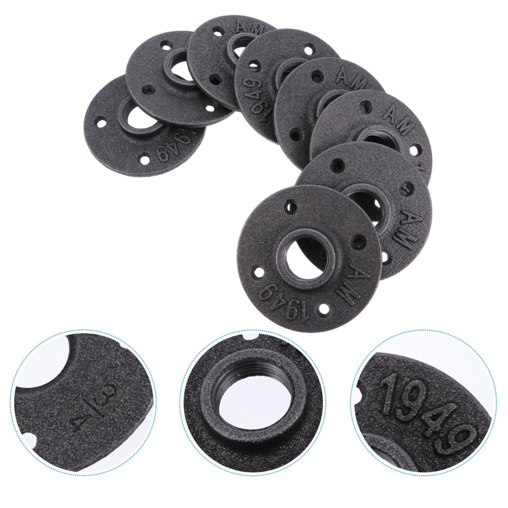 8Pcs 3/4 Inch Industrial Vintage Style Cast Iron Floor Flange 4 Holes 3171601271933