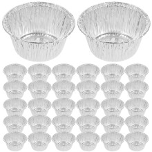 Round Egg Tart Molds Aluminium 100pcs 3.1x3.1x1.4in