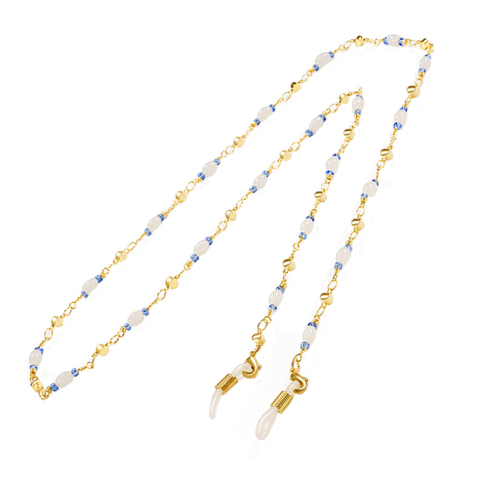 Totority Golden Beaded Copper Eyeglass Chain Color Glasses Holder Strap Eyewear