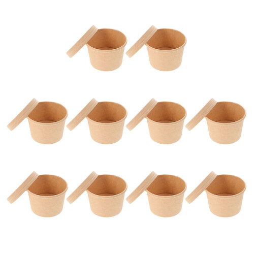 Raindrops Khaki Paper Dessert Cup 10 Sets For Snacks