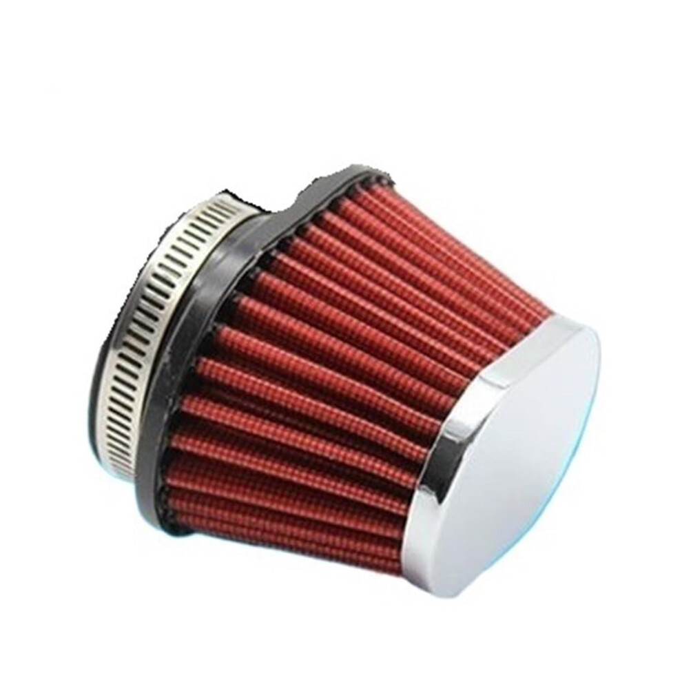 Air Filter For Motorcycle Engine - Universal 51/55/60Mm Air Intake Filter Compatible With Most Bikes Red 6447073300103