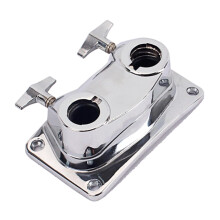 Durable Metal Double Hole Drum Base Plate Tom Mounting Rack Clamp Percussion Accessory for Drum Set with Secure Grip