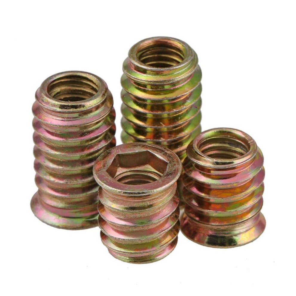 M4 M6 M8 M10 Flanged Hex Drive Head Furniture Nuts 10Pcs M6-15Mm Wood Threaded Inserts For Woodworking 6447073300462