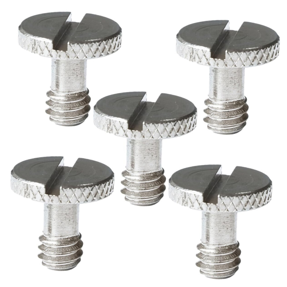 Pack Of 5 Quick Release Screws For Tripods, Slotted Flat Head Nickel-Plated Iron Accessories, Compatible With Most Cameras 6482260307695