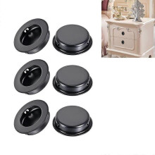6 Pieces Sliding Door Handle Recessed Handles Round Recessed Handles Snap-on Installation Invisible Round Handles for Sliding Door Cabinet Pull Out Dr