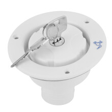 Gravity Freshwater Inlet Locking Cap White Leakproof Hatch with 2 Keys for RV