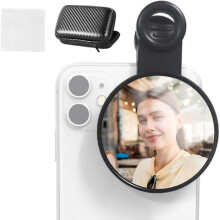 Mirror Reflection for Phone Camera, Clip-on Selfie Mirror for Phone, Smartphone Mirror Reflection Clip, Selfie Mirror Compact Mirror for Phone Univers