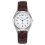 Ladies Easy Reader Silver Case Brown Leather Strap Watch Waterproof Quartz Watch 8