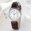 Ladies Easy Reader Silver Case Brown Leather Strap Watch Waterproof Quartz Watch 1